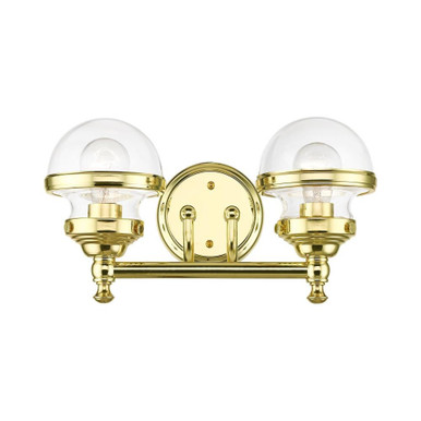 Oldwick Two Light Clear Glass Vanity Light by Livex - 17412-02