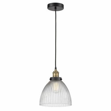 Seneca Falls 1 Light Cord Hung Mini Pendant 11.75 x 9.5 In by Innovations  - 616-1PH-BAB-G222