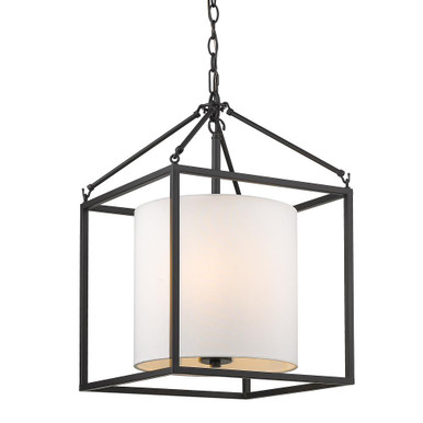 Manhattan 3 Light Medium Pendant by Golden - 2243-3P BLK-MWS