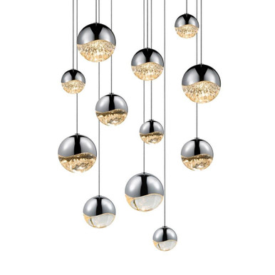 Grapes 12 LED Assorted Pendant 3.75 Inch Tall and 17 Inch Wide by Sonneman - 2917-AST