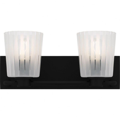 Gray 2 Light Bath Vanity 7.25 Inch Tall and 16 Inch Wide by Quoizel - RAY8616MBK