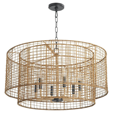 Abaca 6 Light Large Pendant by Quorum - 8023-6-59