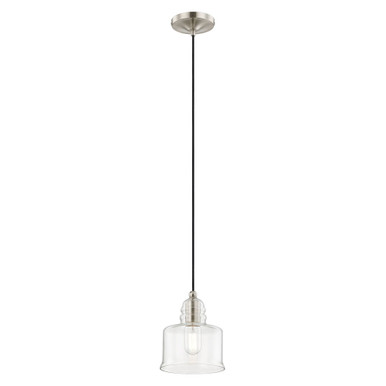 Art Glass 1 Light Clear Glass Small Pendant by Livex - 40606