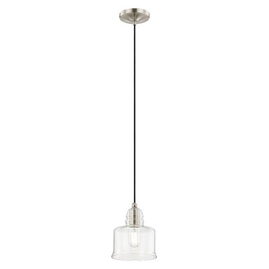 Art Glass 1 Light Clear Glass Small Pendant by Livex - 40606