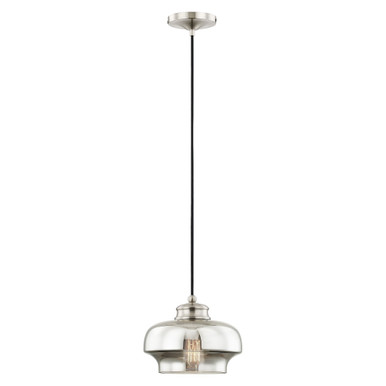 Art Glass 1 Light Small Pendant 9.25 Inch Wide by Livex - 40607