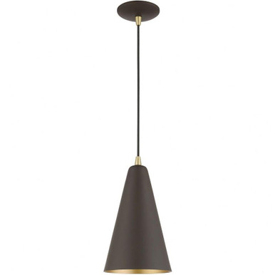 Metal Shade 1 Light Small Pendant by Livex - 41175