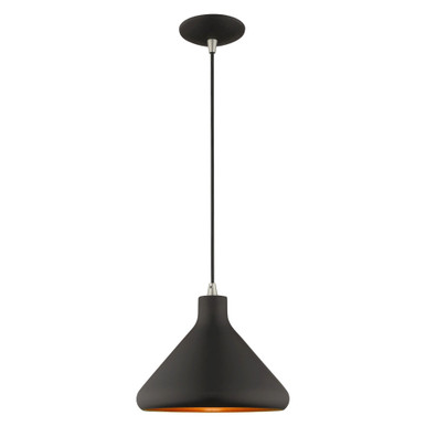 Metal Shade 1 Light Small Pendant 14 Inch Tall by Livex - 41178