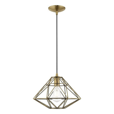 Geometric Shade 1 Light Medium Pendant by Livex - 41323