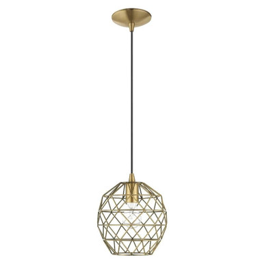 Geometric Shade 1 Light Small Pendant by Livex - 41326