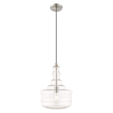 Art Glass 1 Light Medium Pendant 19.25 Inch Tall by Livex - 41239-91