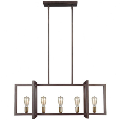 Finnegan 5 Light Linear Island Pendant by Visual Comfort Studio - F3147/5NWB