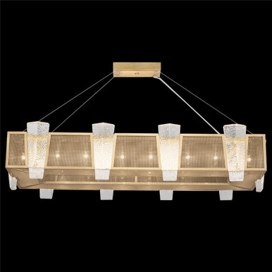 Crownstone 16 Light Oversized Rectangle Pendant by Fine Art - 891240