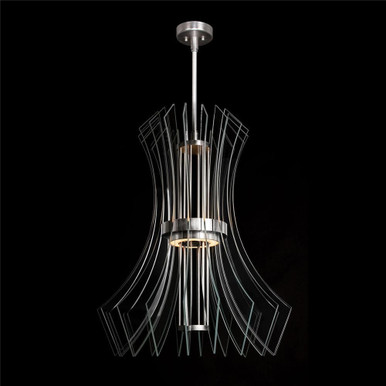 Newton 48W 3 LED Large Down Round Pendant 27.5 Inch Wide by Fine Art - 916840-Down