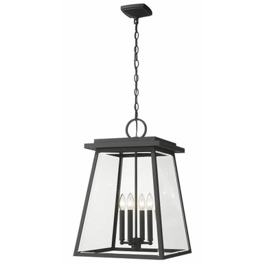 Broughton 4 Light Medium Outdoor Pendant by Z-Lite - 521CHXL-BK