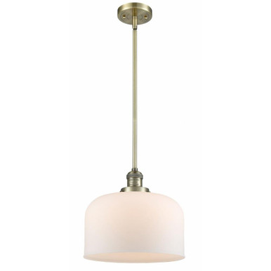 Bell 1 Light Medium Stem Hung Pendant 12 Inch Length by Innovations - 201S-G7L-L