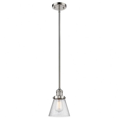 Bell 1 Light Seedy Glass Mini Stem Hung Pendant by Innovations - 201S-PN-G64