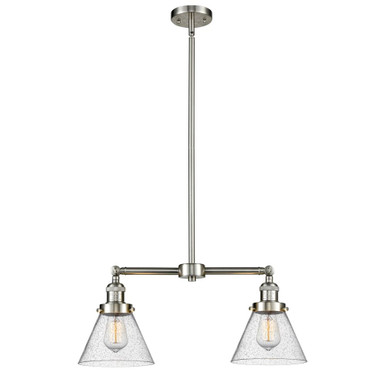 Cone 2 Light Stem Adjustable Island 10 Inch and 21 Inch Wide by Innovations - 209-G4