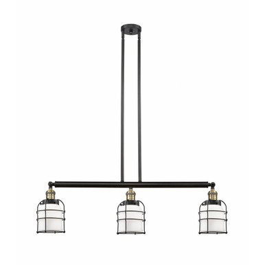 Bell Cage 3 Light Oversized Island Pendant 38.5 Inch Wide by Innovations - 213-G5-CE