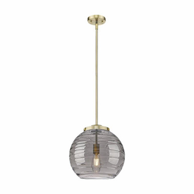 Athens Deco Swirl 1 Light Medium Pendant 14.88 Inch Tall by Innovations - 221-1S-G1213-14
