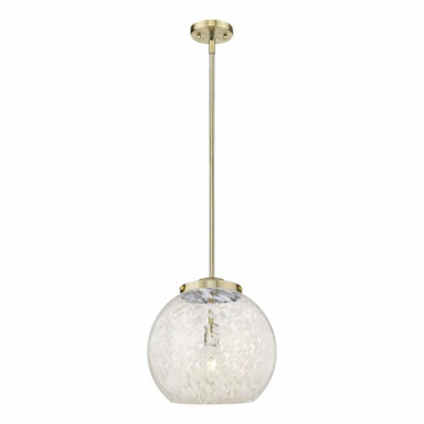 White Mouchette 1 Light Stem Hung Pendant by Innovations 221-1S-G1216-14