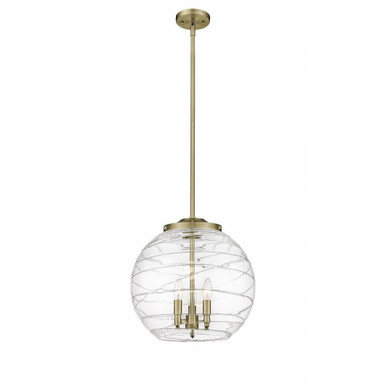 Athens Deco Swirl 3 Light Medium Pendant 17.13 Inch Tall by Innovations - 221-3S-G1213-16