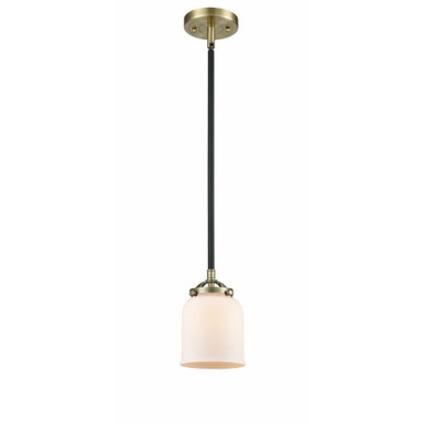 Bell 1 Light Mini Stem Hung Pendant 7.38 Inch Tall by Innovations - 284-1S-G5