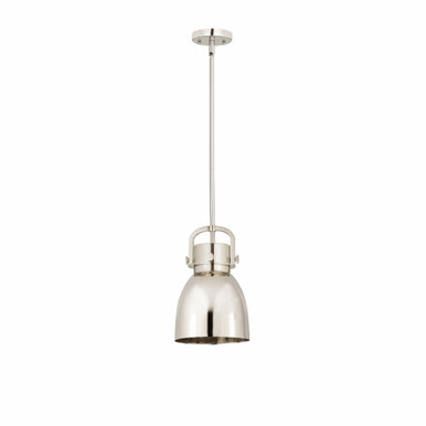Newton Bell 1 Light Metal Shade Small Pendant 11.7 Inch Tall by Innovations - 410-1SS-M412-8
