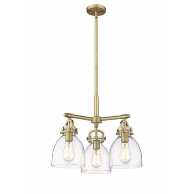 Newton Bell 3 Light Large Stem Hung Pendant 15.88 Inch Tall by Innovations - 410-3CR-G412-7