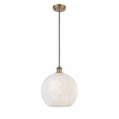 White Mouchette 1 Light Cord Hung Medium Pendant by Innovations - 516-1P-G1216-12
