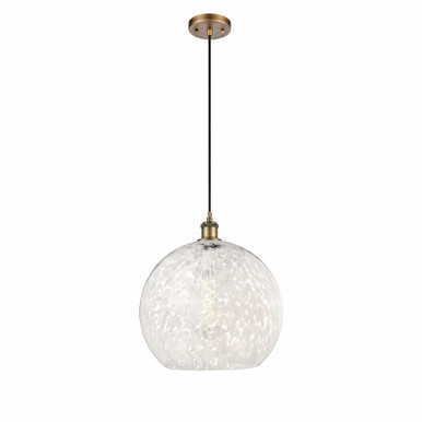 White Mouchette 1 Cord Hung Medium Pendant 16.63 Inch Tall by Innovations - 516-1P-G1216-14