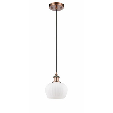 Fenton 1 Light Cord Hung Small Pendant 7.5 Inch Tall by Innovations - 516-1P-G9