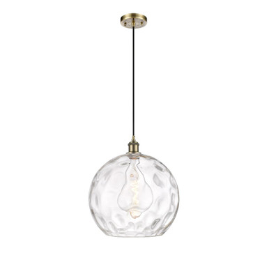 Athens Water Glass 1 Light Cord Hung Pendant 15.13 X 13 by Innovations - 516-1P-G1215-14