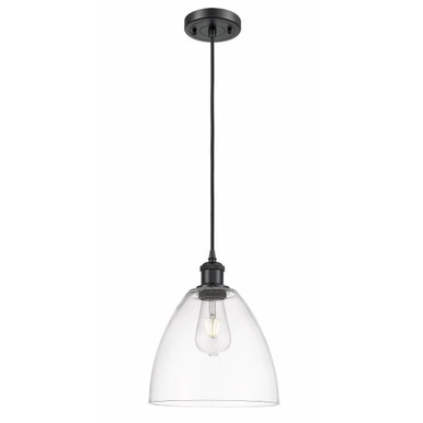 Bristol Glass 1 Light Steel Small Pendant by Innovations - 516-1P-BK-GBD-92