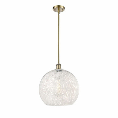 White Mouchette 1 Light Stem Hung Pendant by Innovations 516-1S-G1216-14