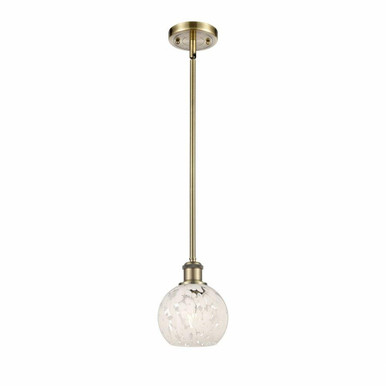 White Mouchette 1 Light Stem Hung Mini Pendant by Innovations - 516-1S-G1216-6
