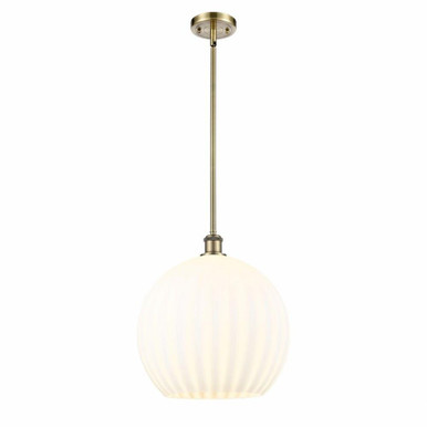 White Venetian 1 Light Stem Hung Pendant by Innovations 516-1S-G1217-14