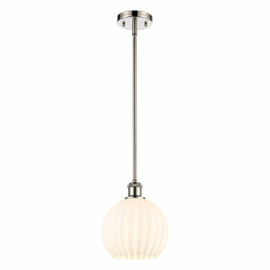 White Venetian 1 Light Stem Hung Small Pendant 10 Inch Tall by Innovations - 516-1S-G1217-8
