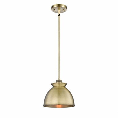 Adirondack 1 Light Art Deco Stem Hung Small Pendant by Innovations - 516-1S