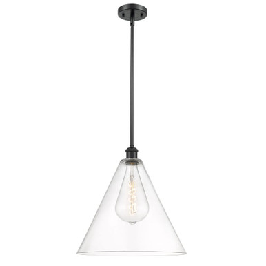 Berkshire Glass 1 Light Pendant 17 Inch Tall X 16 Inch Wide by Innovations - 516-1S-GBC-16