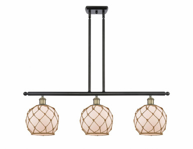 Farmhouse Rope 3 Light Oversized Island Pendant by Innovations - 516-3I-G12-8R