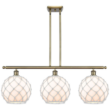Farmhouse Rope 3 Light Oversized Island Pendant 36 Inch Wide by Innovations - 516-3I-G12-10R