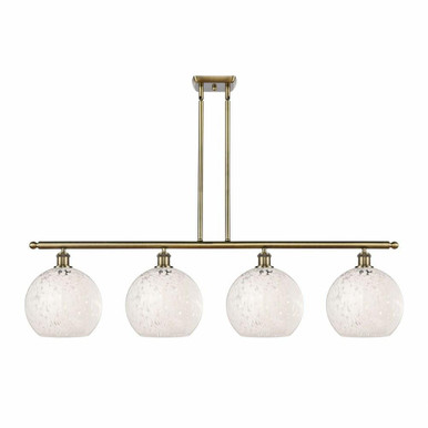 White Mouchette 4 Light Stem Hung Oversized Island Pendant by Innovations - 516-4I-G1216-10