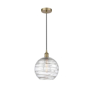 Athens Deco Swirl 1 Light Small Pendant 12.75 Inch Tall by Innovations - 616-1P-G1213-10