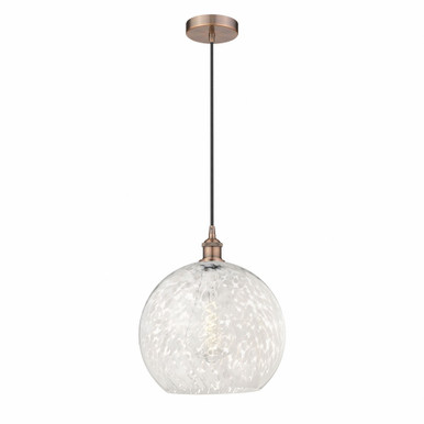 White Mouchette 1 Light Steel Cord Hung Medium Pendant by Innovations - 616-1P-G1216-14