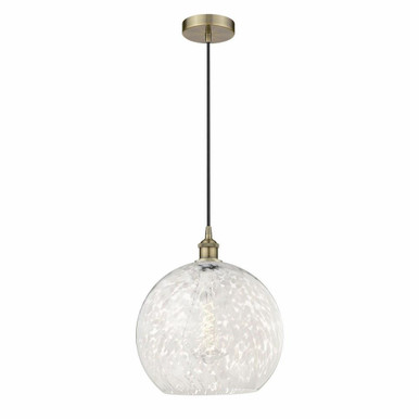 White Mouchette 1 Light Steel Cord Hung Medium Pendant by Innovations - 616-1P-G1216-14