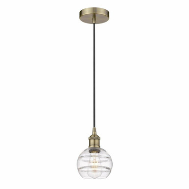 Rochester 1 Light Mini Cord Hung Pendant 7.38 Inch Tall by Innovations - 616-1P-G556-6