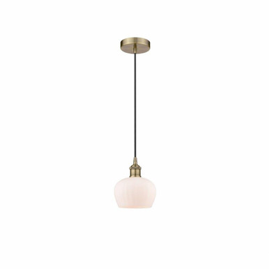 Fenton 1 Light Cord Hung Small Pendant 8.5 Inch Tall by Innovations - 616-1P-FEN