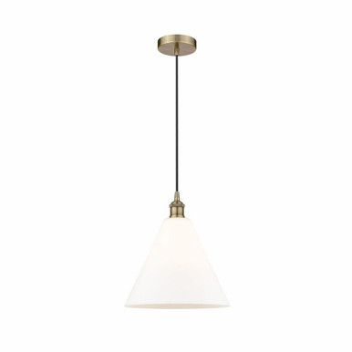 Berkshire 1 Light Medium Cord Hung Pendant 14 Inch Tall by Innovations - 616-1P-GBC-12