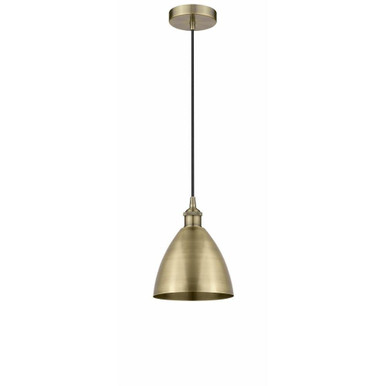 Plymouth Dome 1 Light Small Cord Hung Pendant 7.5 Inch Wide by Innovations - 616-1P-MBD-75