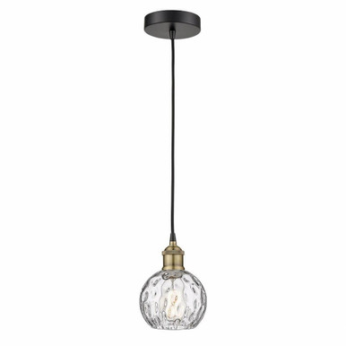 Athens Water Glass 1 Light Mini Pendant 6 Inch Wide by Innovations - 616-1P-BAB-G1215-6